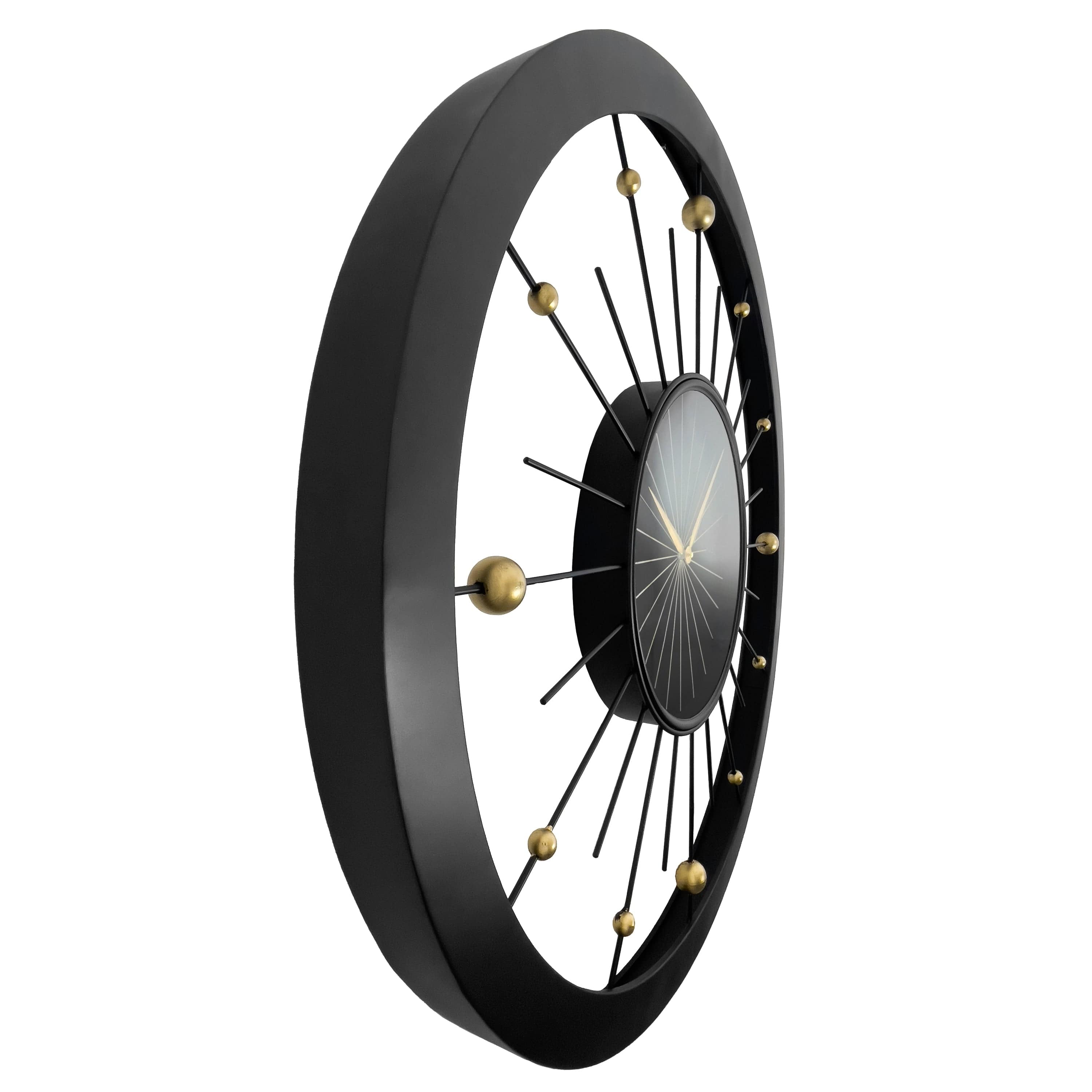 NeXtime - Wandklok 90 cm - Stille - Zwart - Metaal - NeXtime 'Orbit