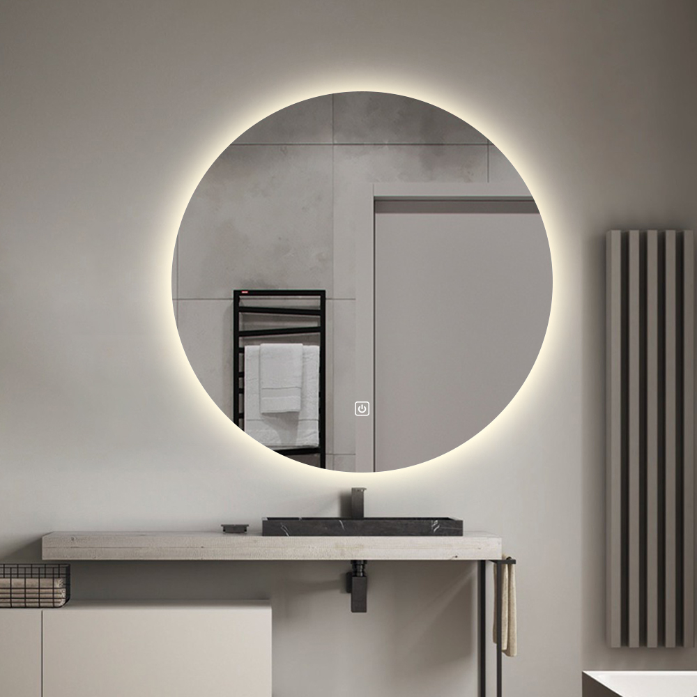 Fontana Kolo wastafelmeubel mat wit 80cm glans witte wastafel 1 kraangat met ronde spiegel