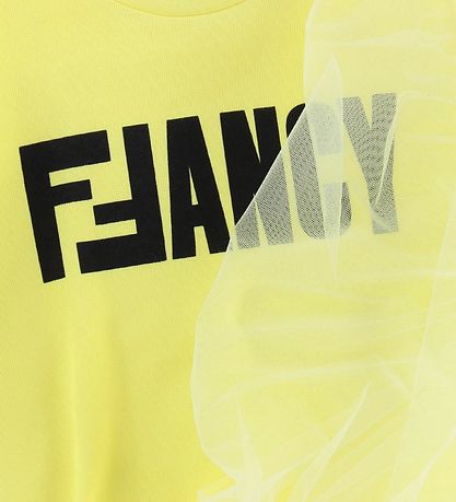 Fendi Kids Sweatshirt - Gelb m. Text/Tyl