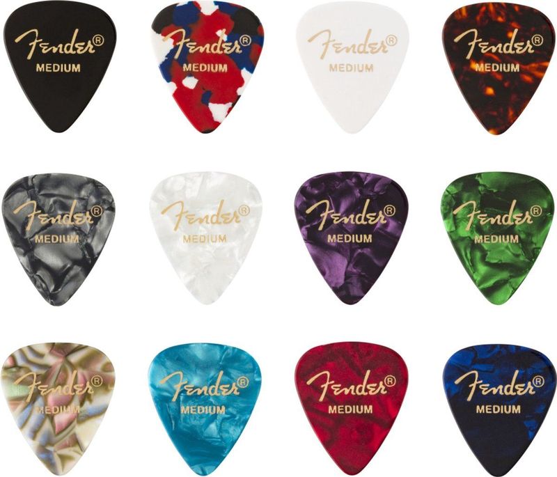 Fender - Celluloid Medley - Plectrum - Medium - 12 stuks