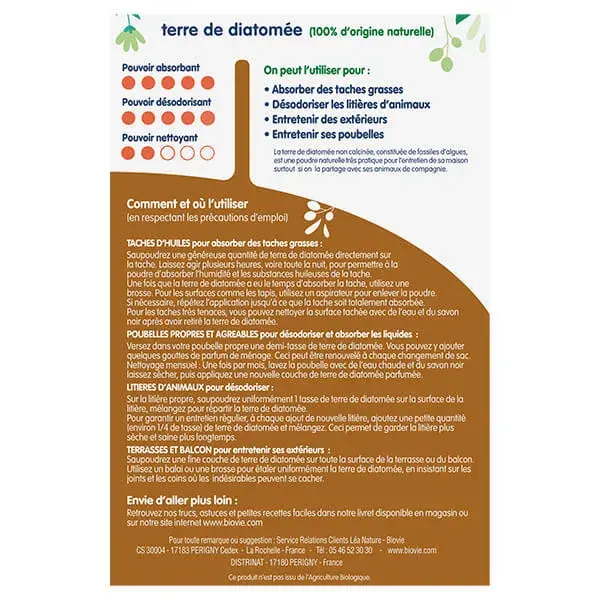 Terra diatomácea Biovie, desodoriza e absorve 250g