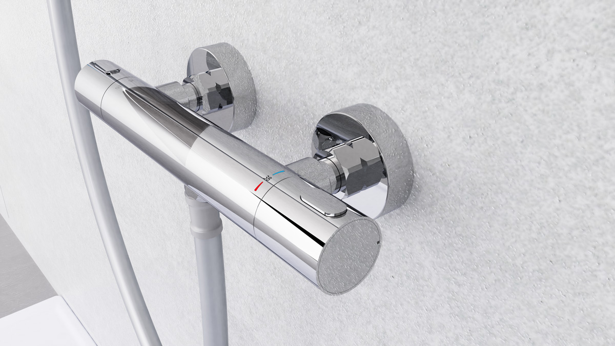 Schutte Los angeles thermostatische douchekraan chroom
