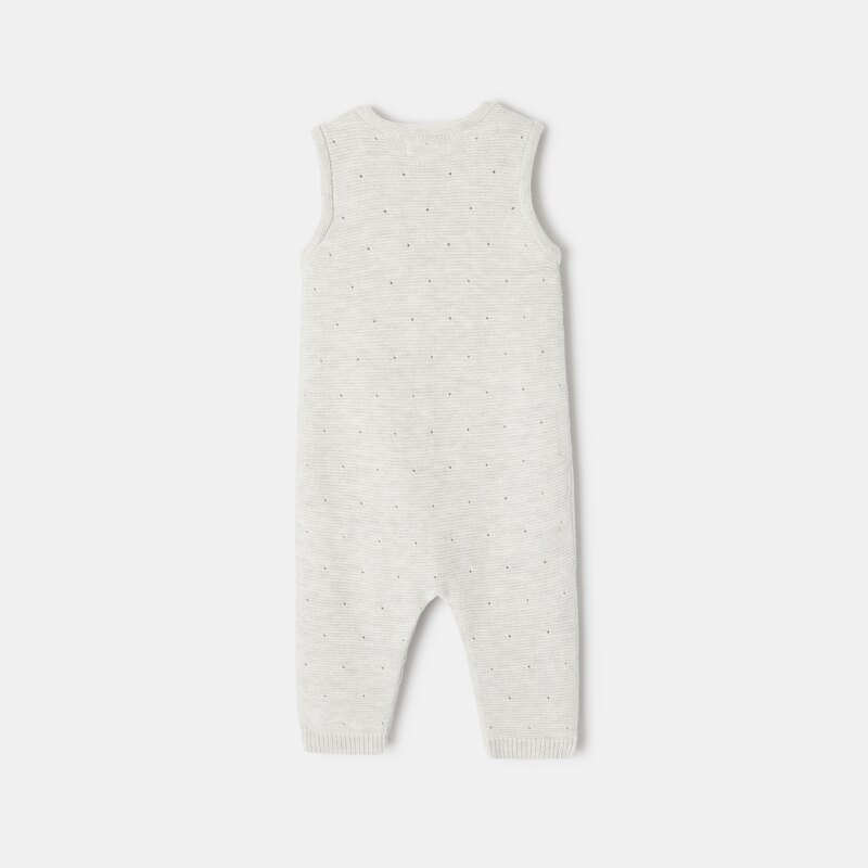 Combinaison sans manches en tricot point mousse blanc naissance Absorba Blanc