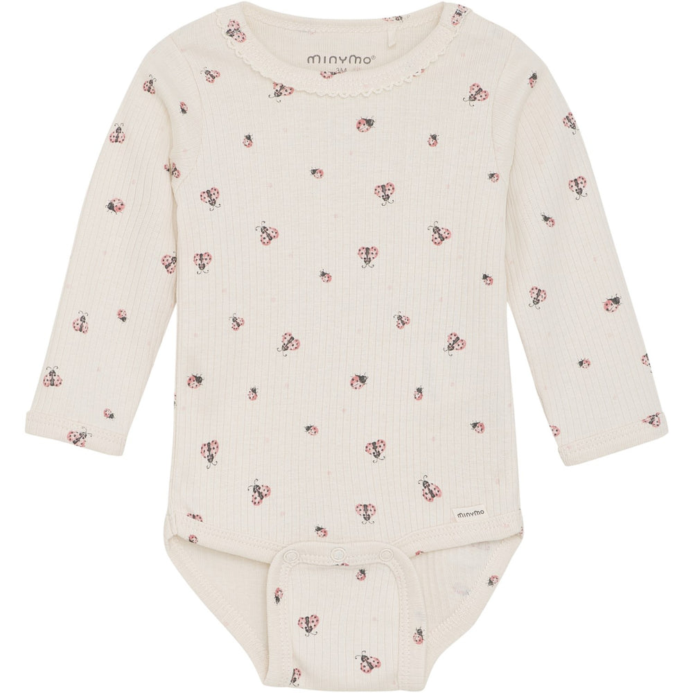 Køb Minymo White Swan Body AOP Rib