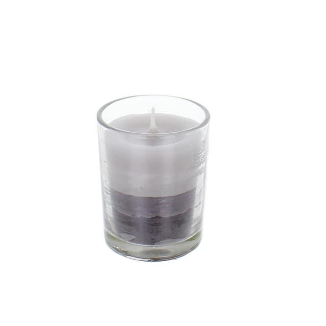Kerze im Glas - grau - ca. 5 x 6,5 cm