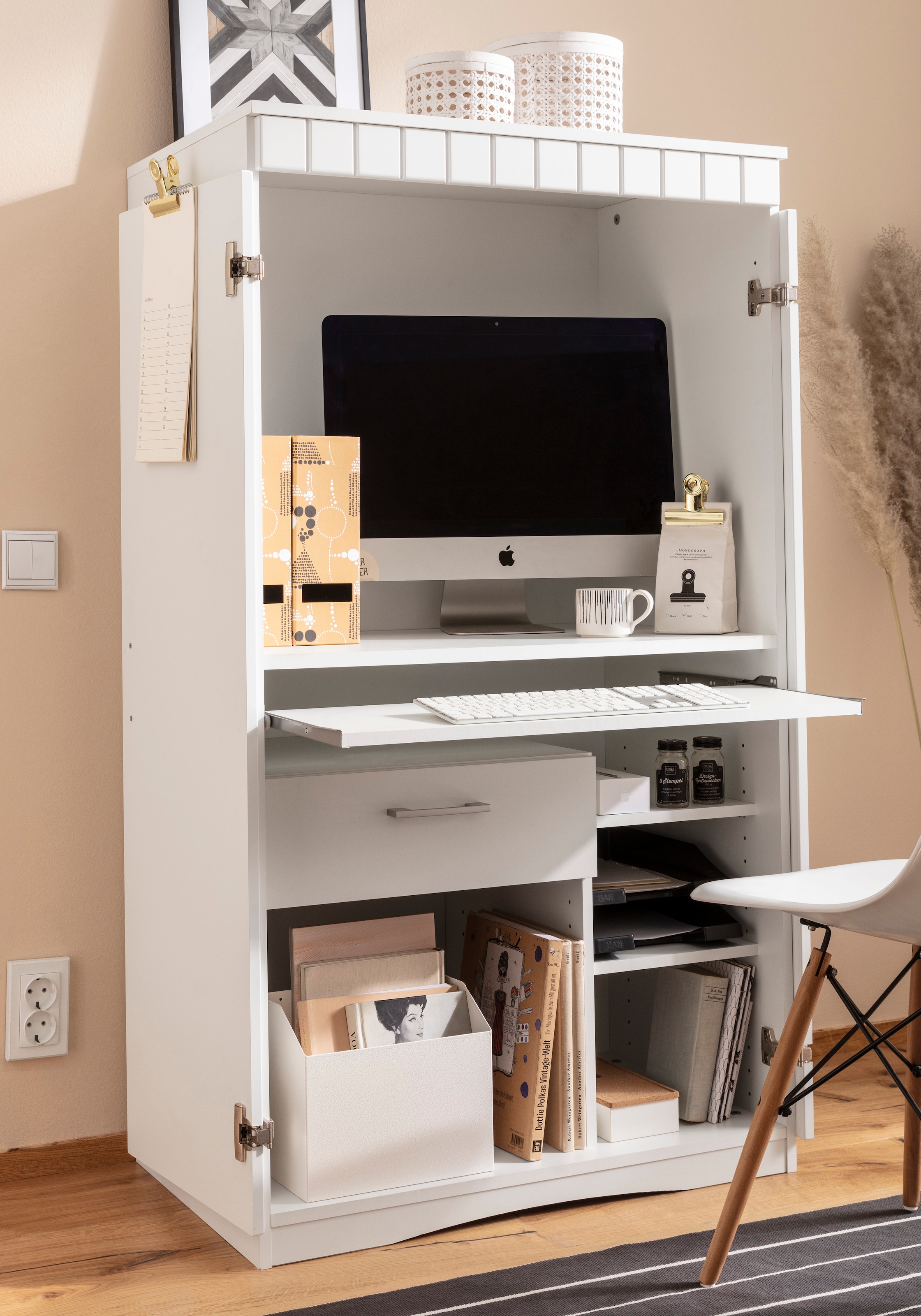 VOGL Möbelfabrik Sekretär »Niklas« PC-Schrank, Home Office, Masse 80x50x138 cm, Made in Germany