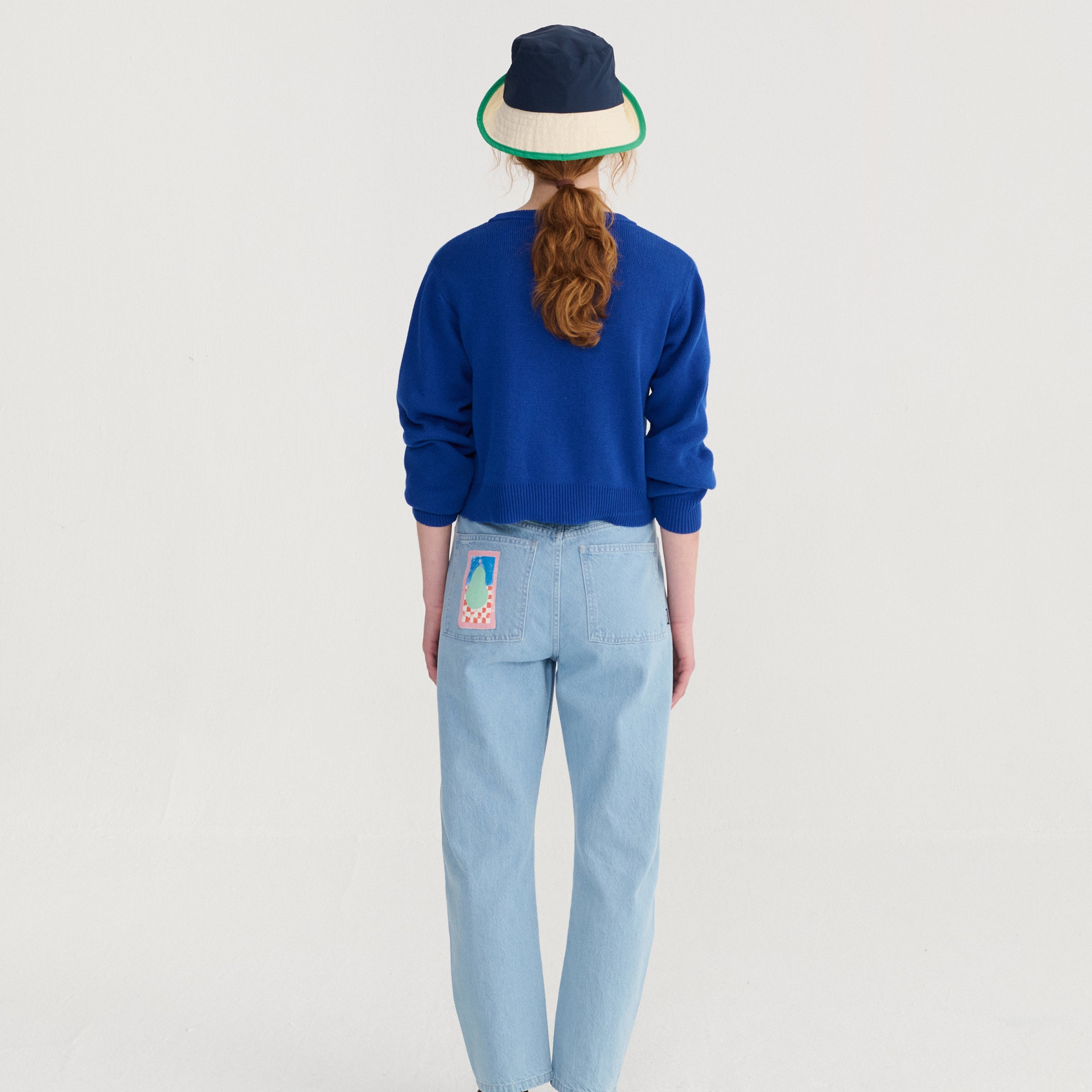 Adult Jeans High Waist Simple Pear Light Blue