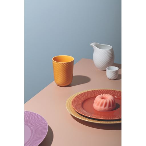 Lyngby Porcelæn Rhombe Color Frokosttallerken, Terracotta, Ø23 cm