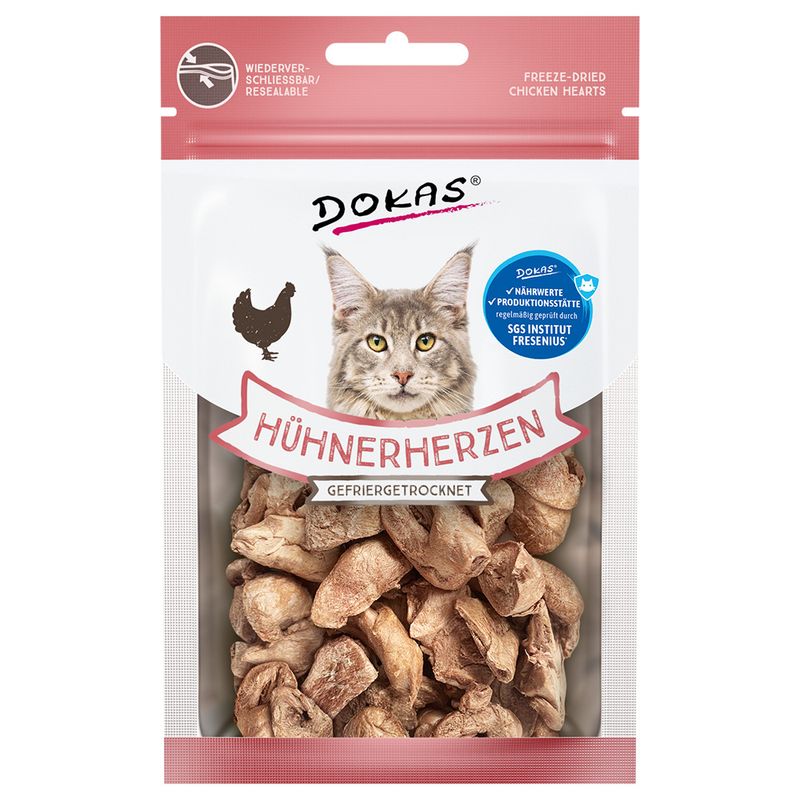 Dokas Cœurs de poulet lyophilisés pour chat