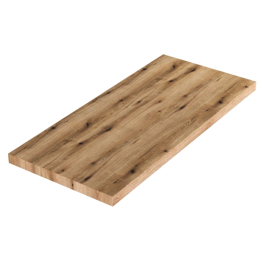 100 cm plank in eikenhouten look voor opzetwastafel