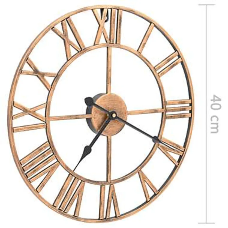 vidaXL - Wandklok - Goud - Metaal - 40 cm
