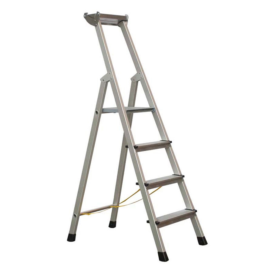 Zarges geklonken trapladder, geanodiseerd XLstep S 4 treden