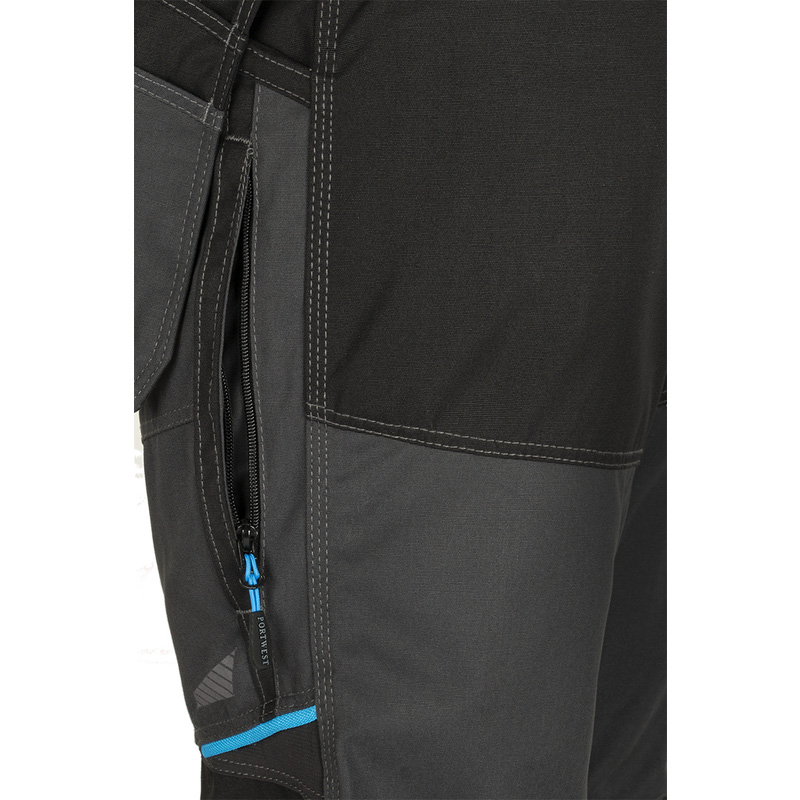 Portwest WX3 stretch werkbroek met holsterzakken + gratis kniestukken 60 grijs/zwart*