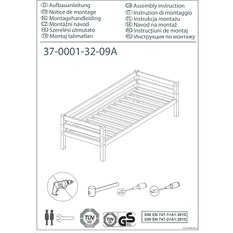 Hoppekids ECO Luxury køjeseng med skrå stige 90x200 cm