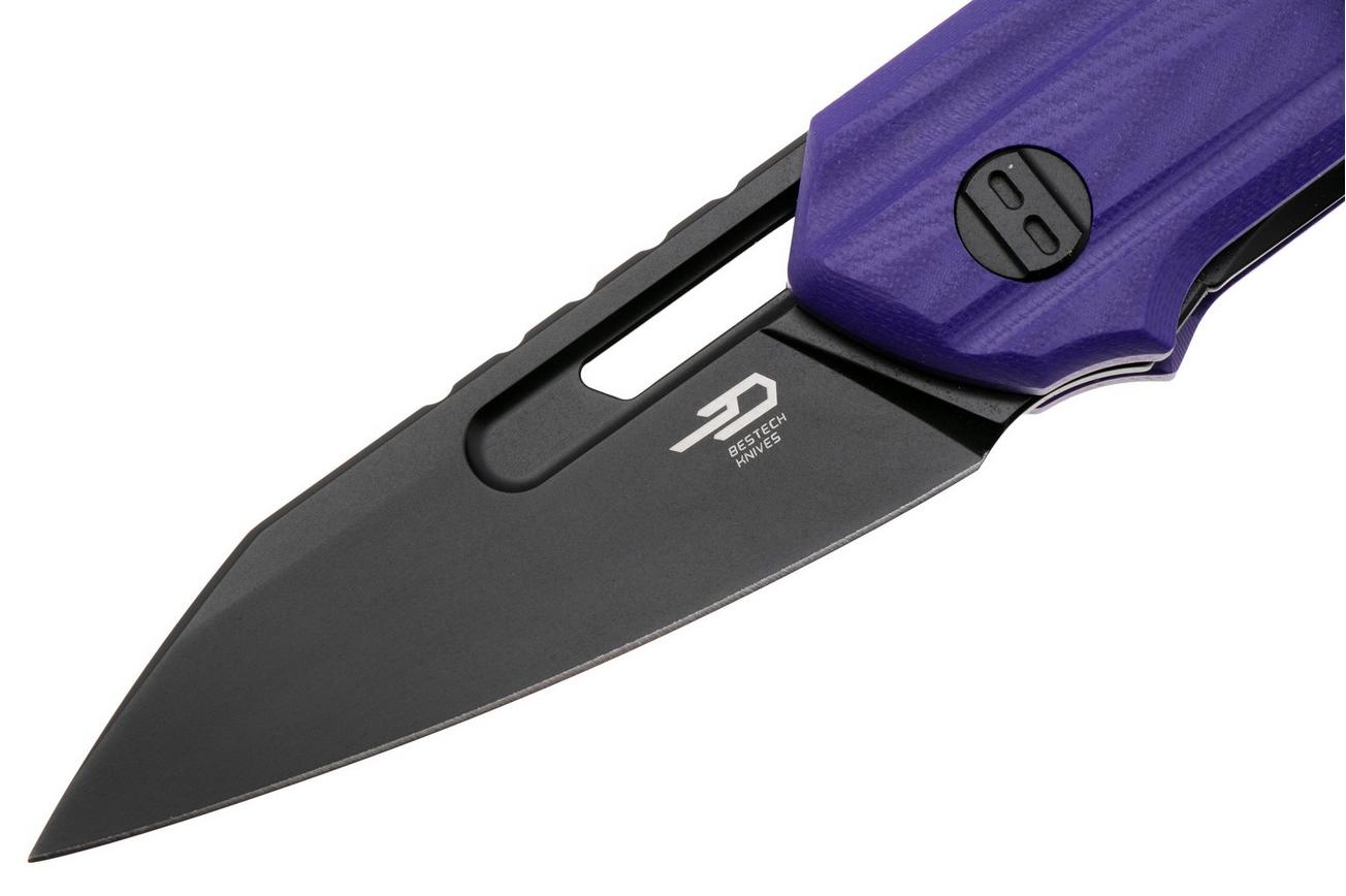 Bestech Toddler BG64D PVD 14C28N, Purple G10, zakmes
