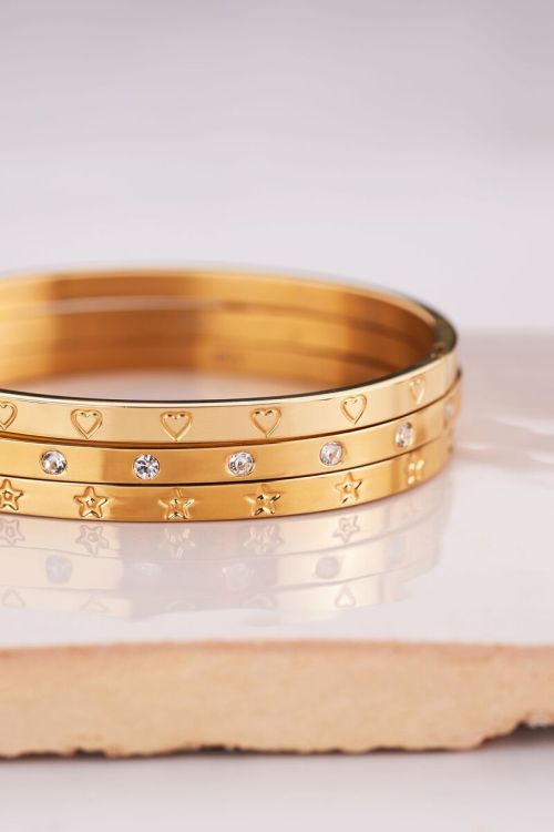 Bangle met transparante stenen