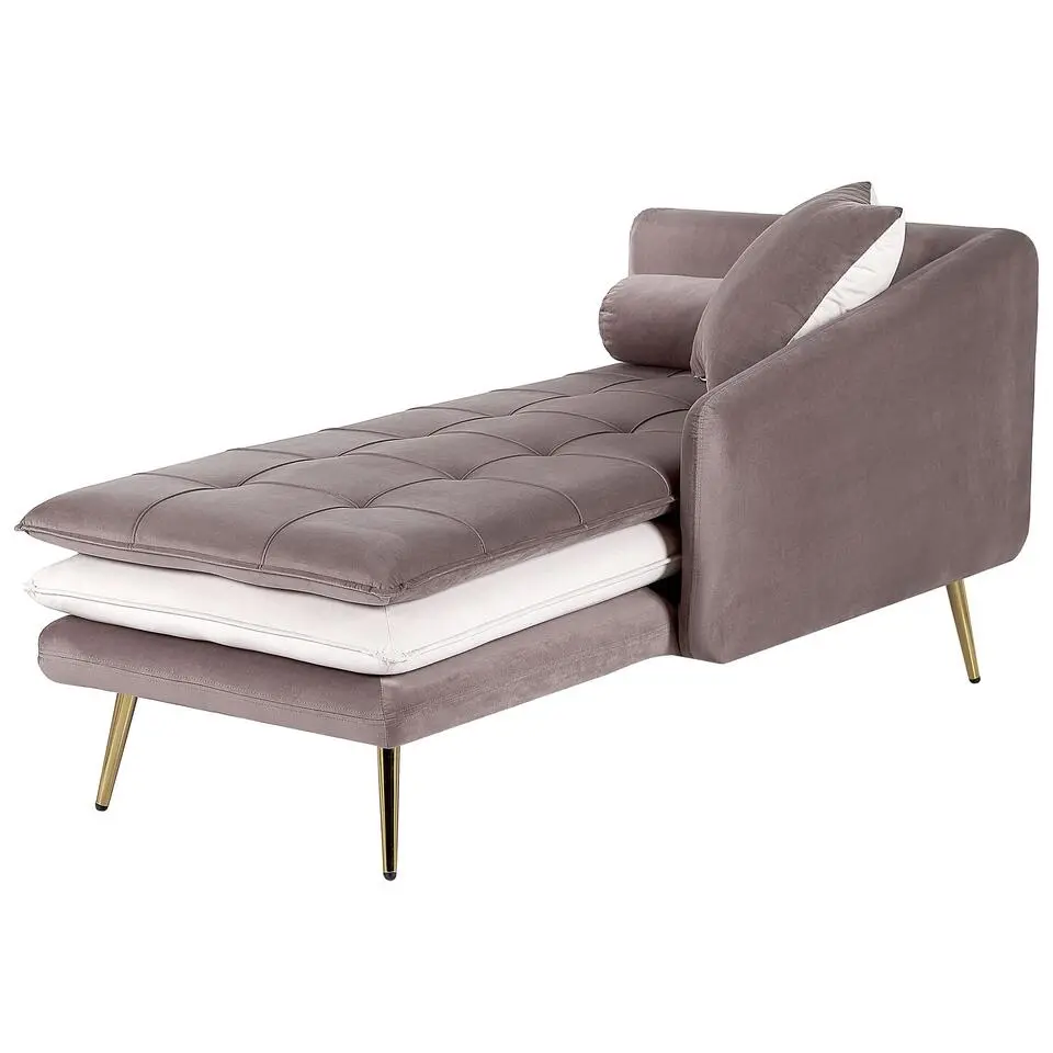 GONESSE - Chaise longue - Bruin - Linkerzijde - Polyester