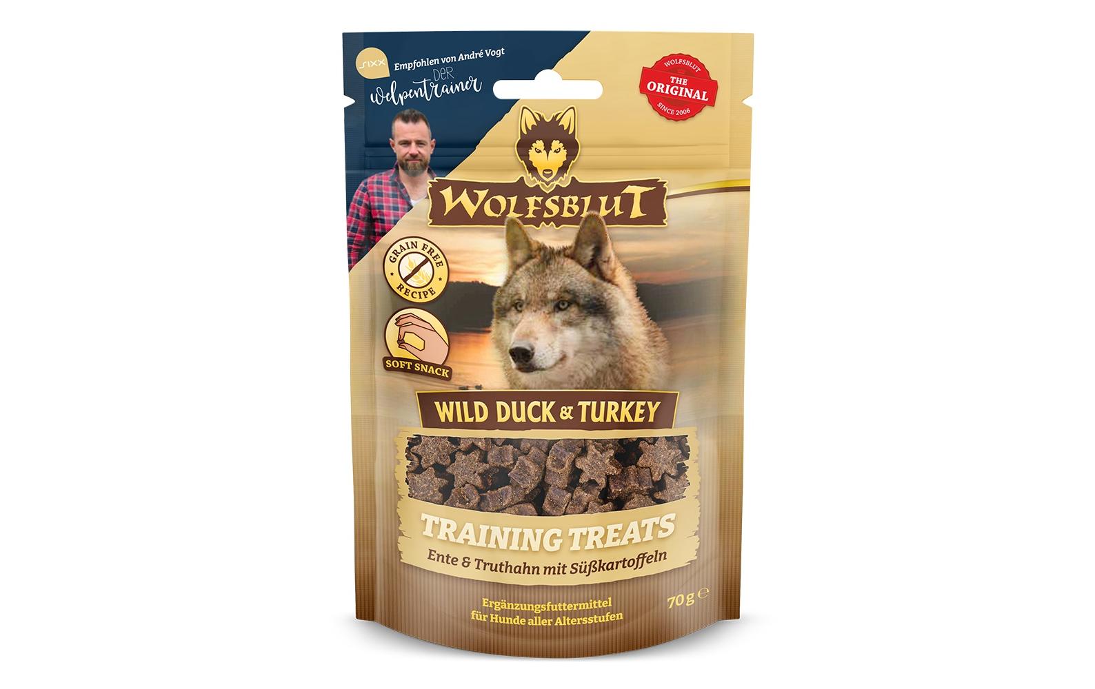 Snack Training Treats Wild Duck & Turkey, 70gErgänzungsfuttermittel für Hunde