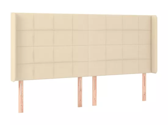 Sommier tapissier avec matelas et LED Crème 180x200 cm Tissu