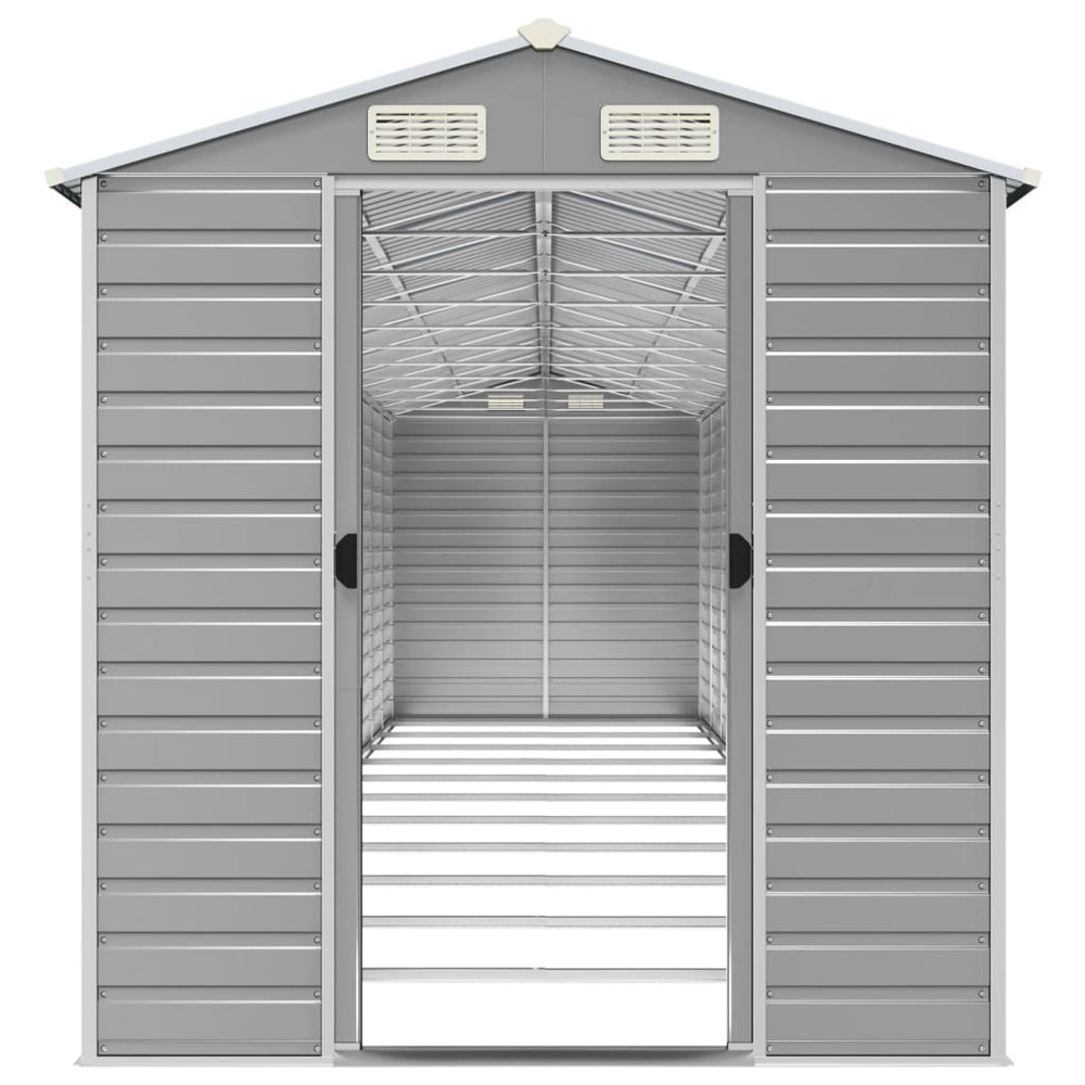 Abri de jardin gris clair 191x980x198 cm acier galvanisé