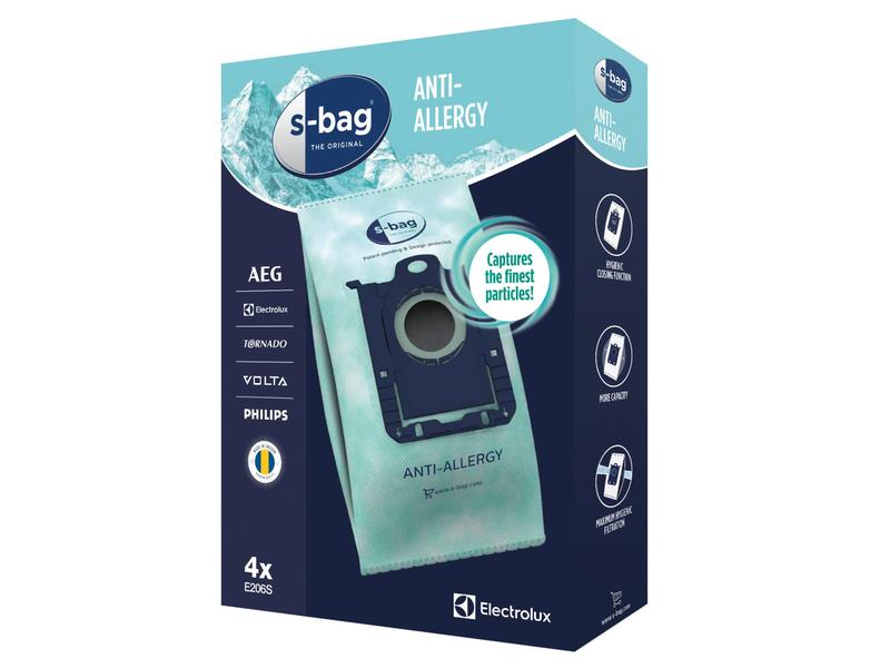 Electrolux Staubfilterbeutel E206S s-bag 4 Stück Anti-Allergy Staubsaugerbeutel