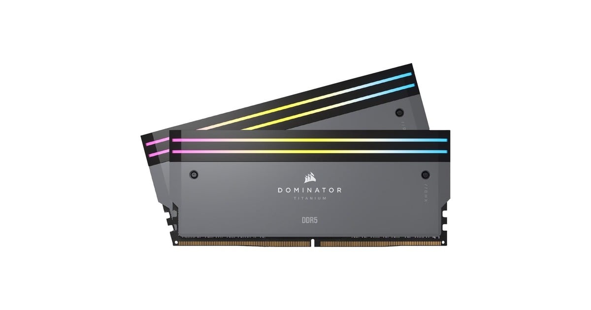 Corsair64 GB DDR5-6000 Kit werkgeheugen  (Grijs, CMP64GX5M2B6000Z30, Dominator Titanium RGB, XMP, EXPO)
