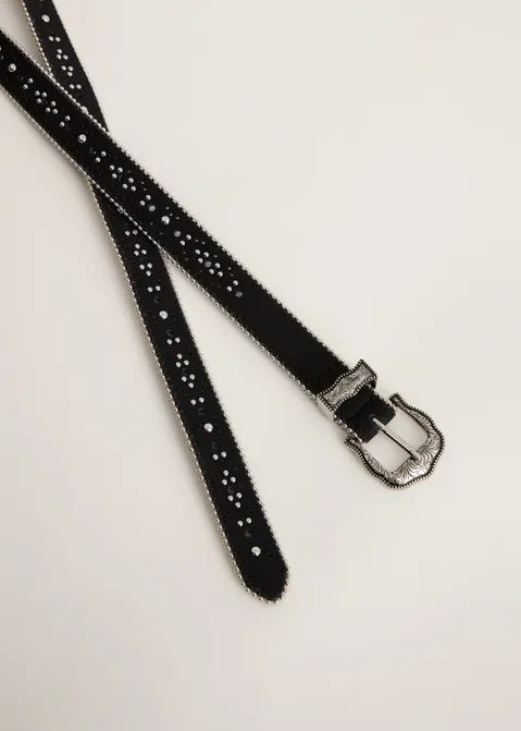 Suede ballchain riem zwart (ZWART)
