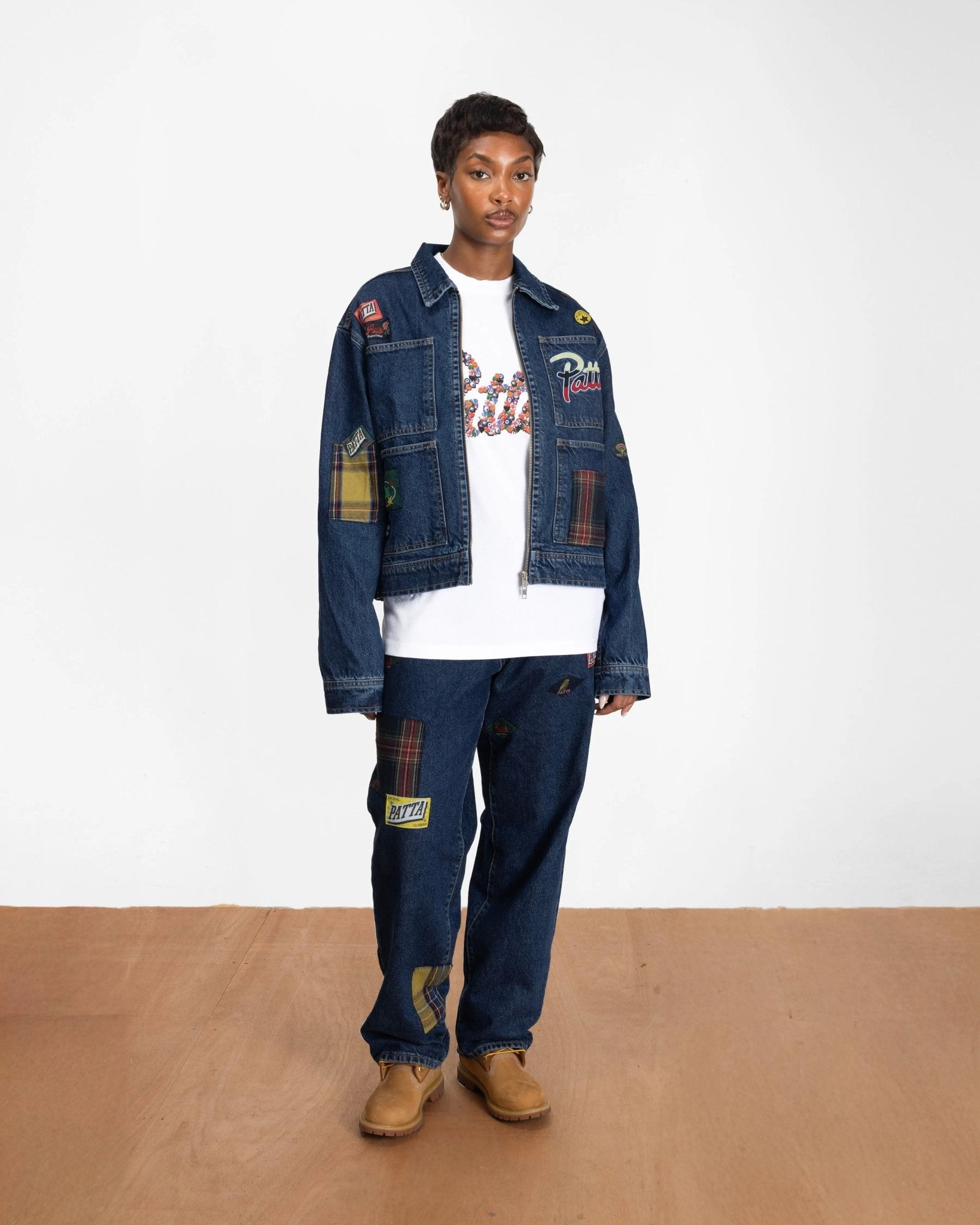 Patta Whole Lotta Labels Denim Pants (Blue Denim)