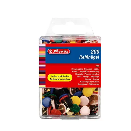 Herlitz Reißnägel Box farbig 200 Stück