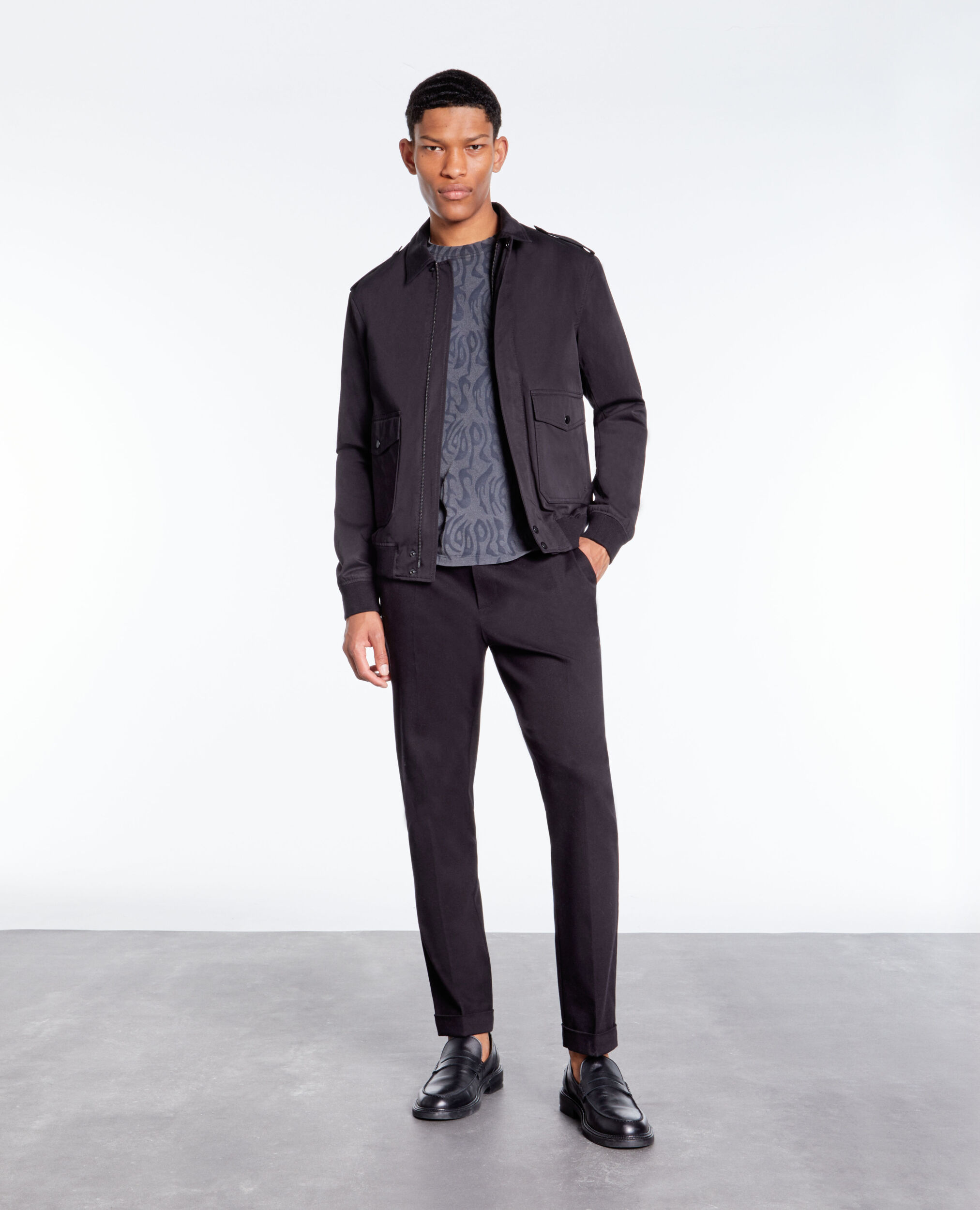 Blouson noir en coton