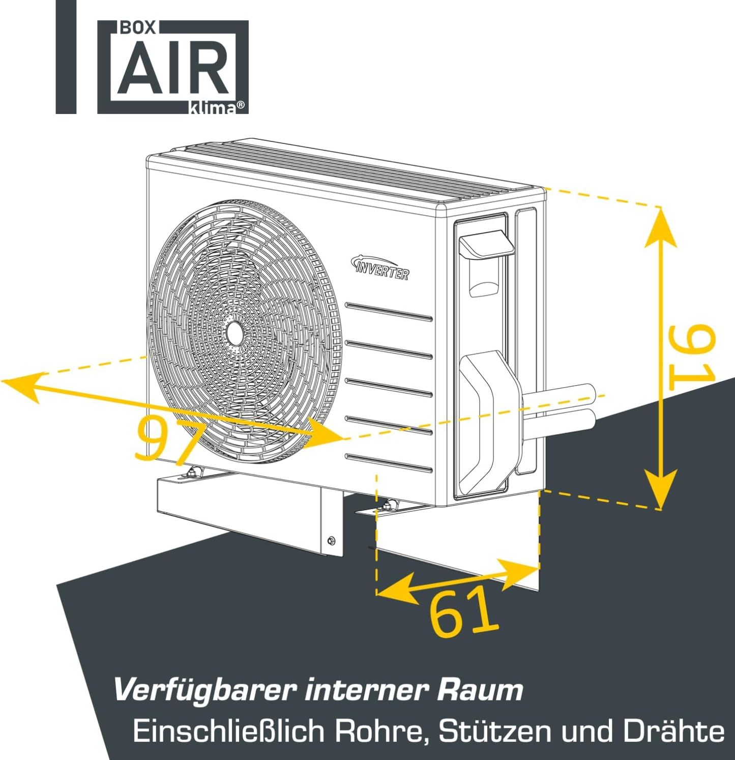 Box Air Klima Abdeckung - Schallschutzhaube Wärmepumpe Schutzgitter - Verkleidung Klimaanlage Außengerät - Für Klimaanlagen und Wärmepumpen - Robuste Schutzabdeckung