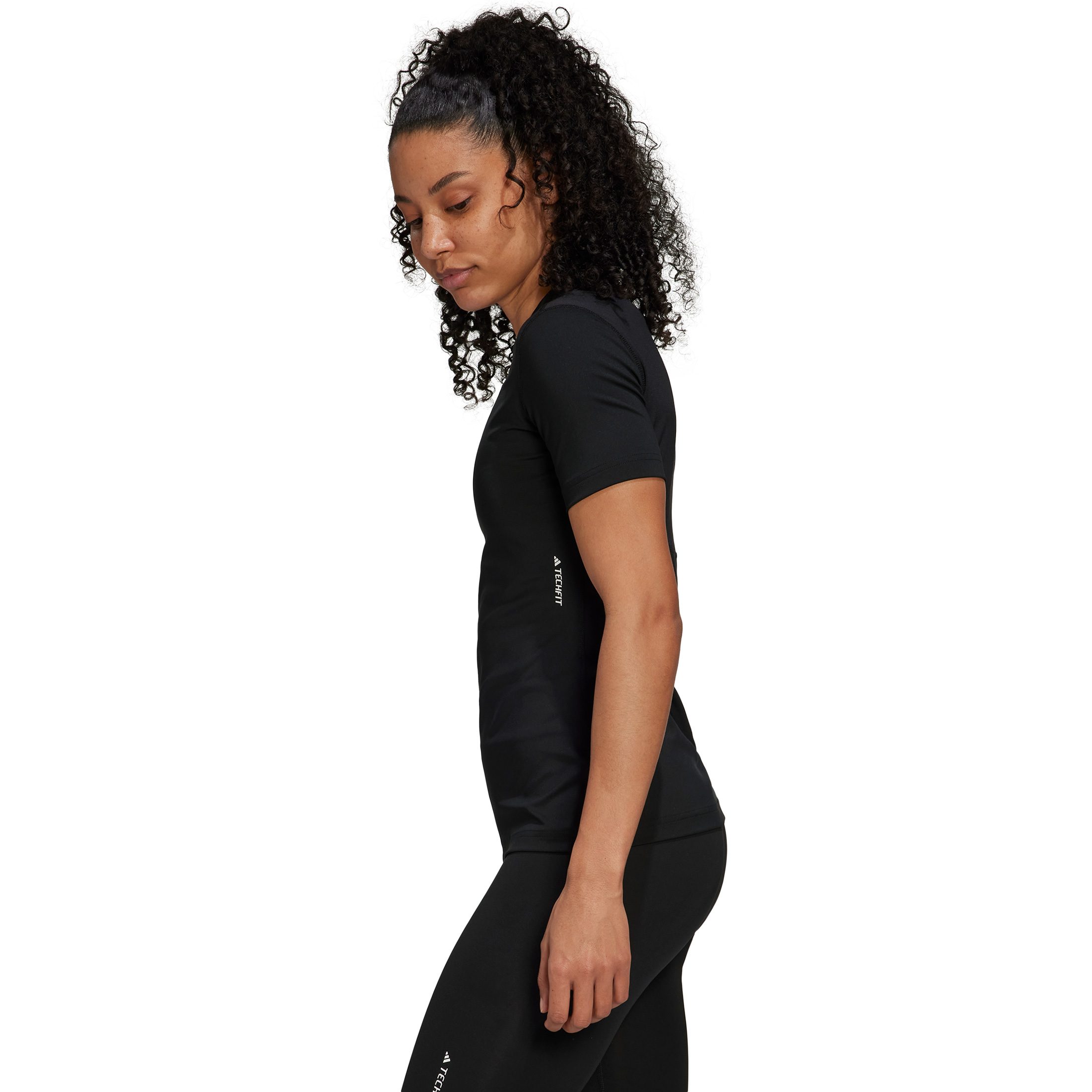 adidas Techfit Training T-Shirt Damen schwarz