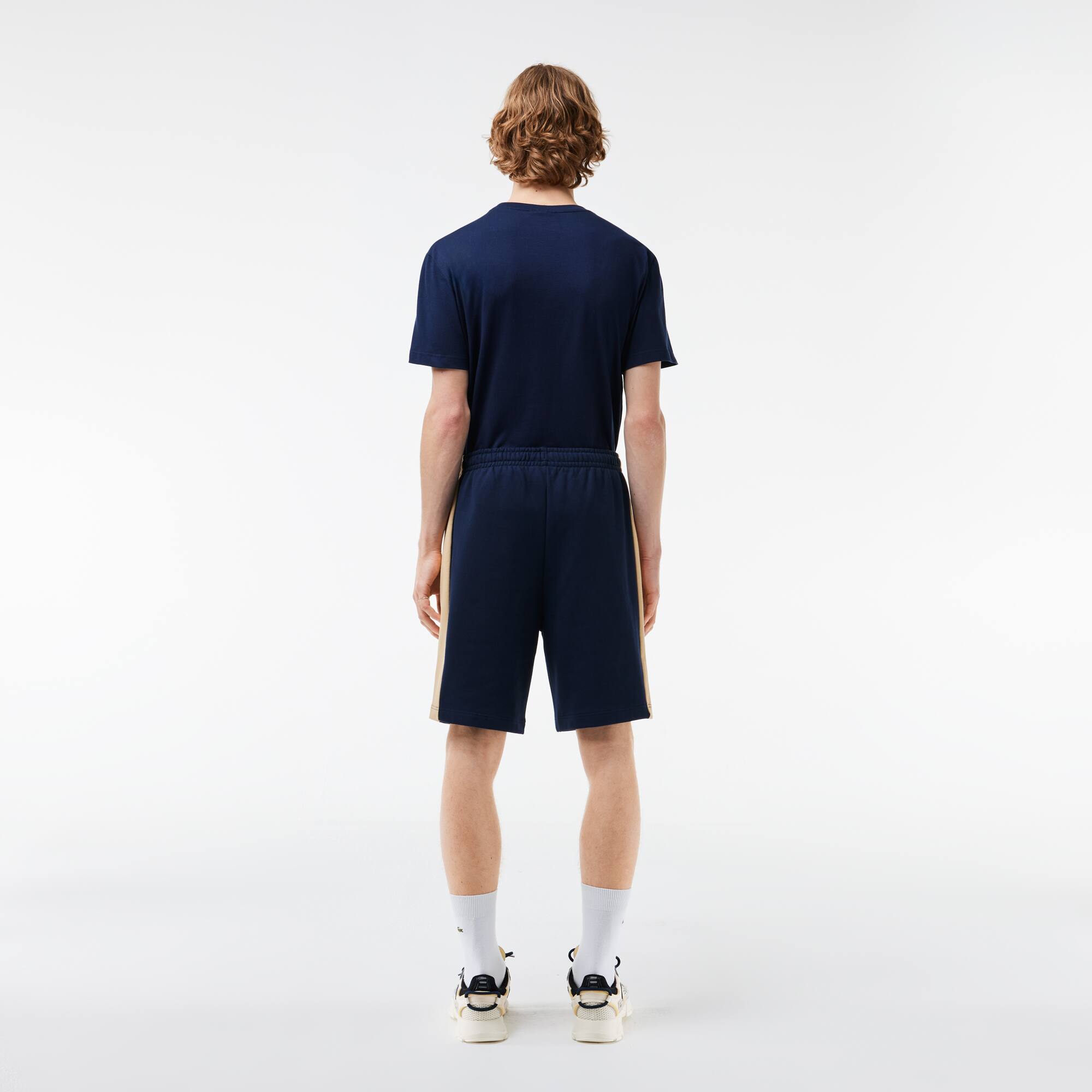 Jogger Shorts aus ungerautem Fleece mit Colourblock Bermudas - Blau - Lacoste - Herren