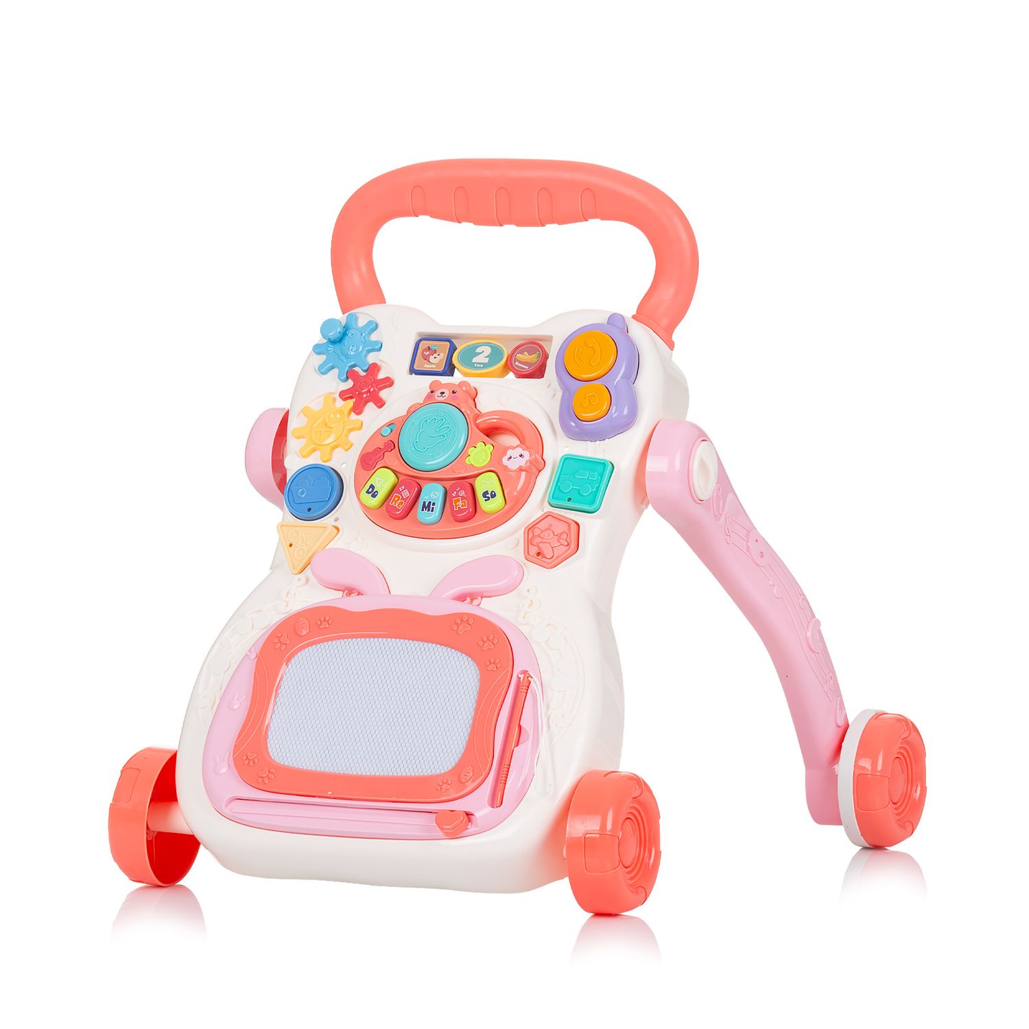 Chipolino Lauflernwagen Funny Games, Tasten, Musik, Telefon, Piano, Zeichenbrett pink