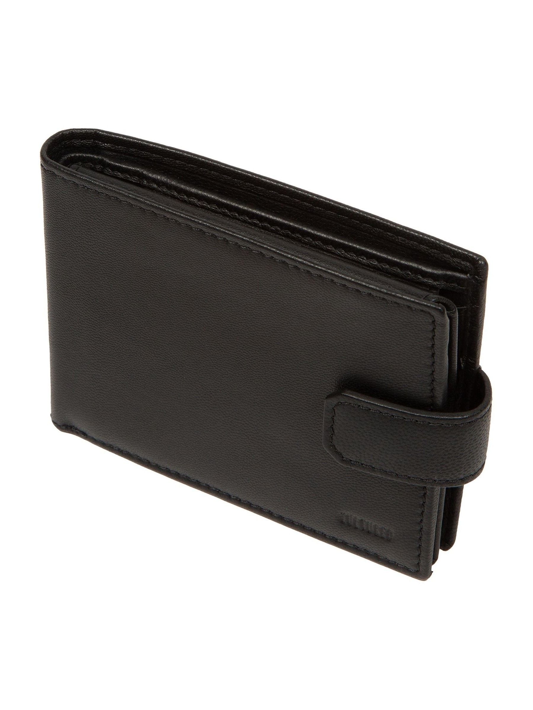 Zwart - Cultured London 'Max' Leather Wallet