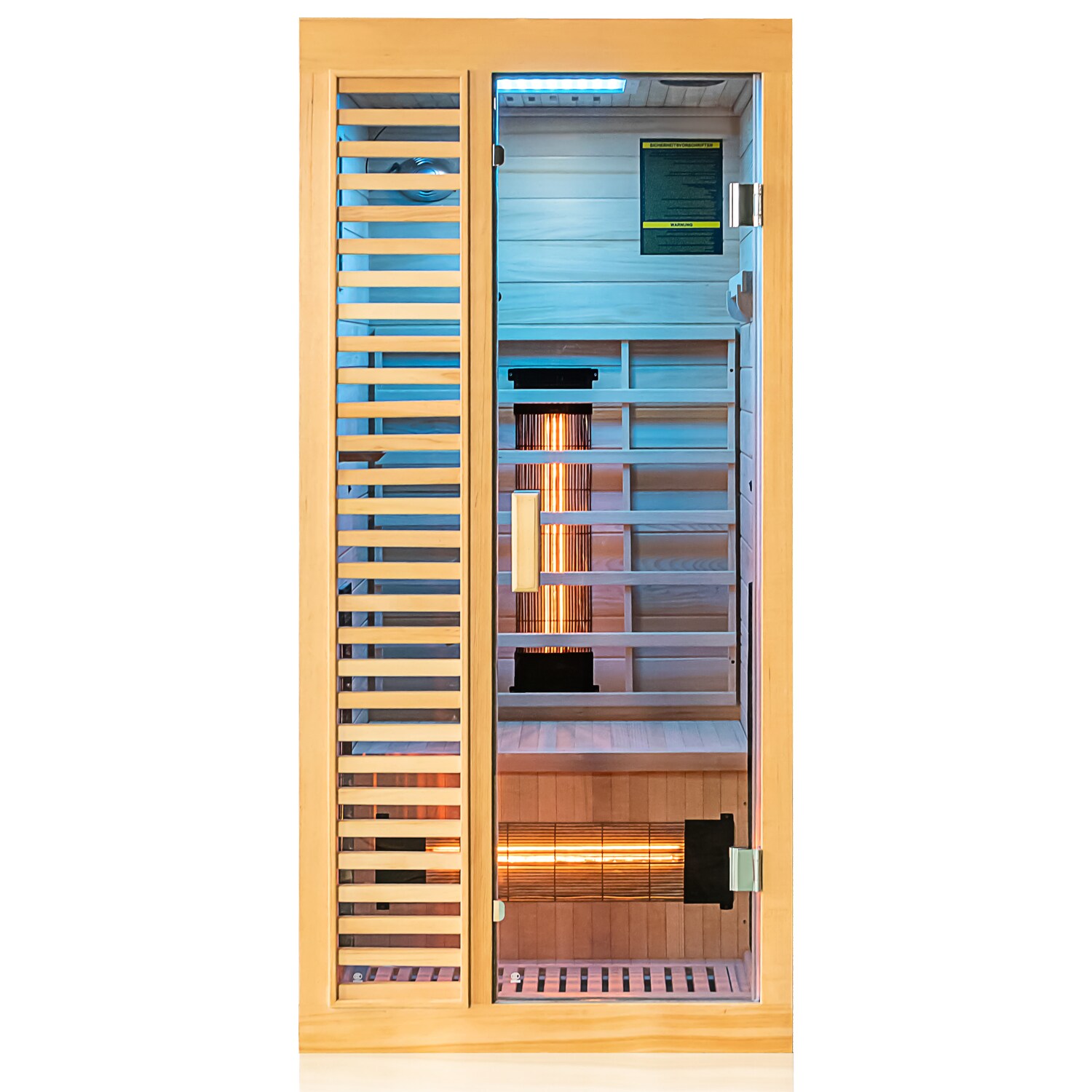 Dewello® Infrarotkabine Infrarotsauna HAMLIN 90cm x 90cm inkl. 4 Vollspektrumstrahler, Bodenstrahler, 1 Person, LED