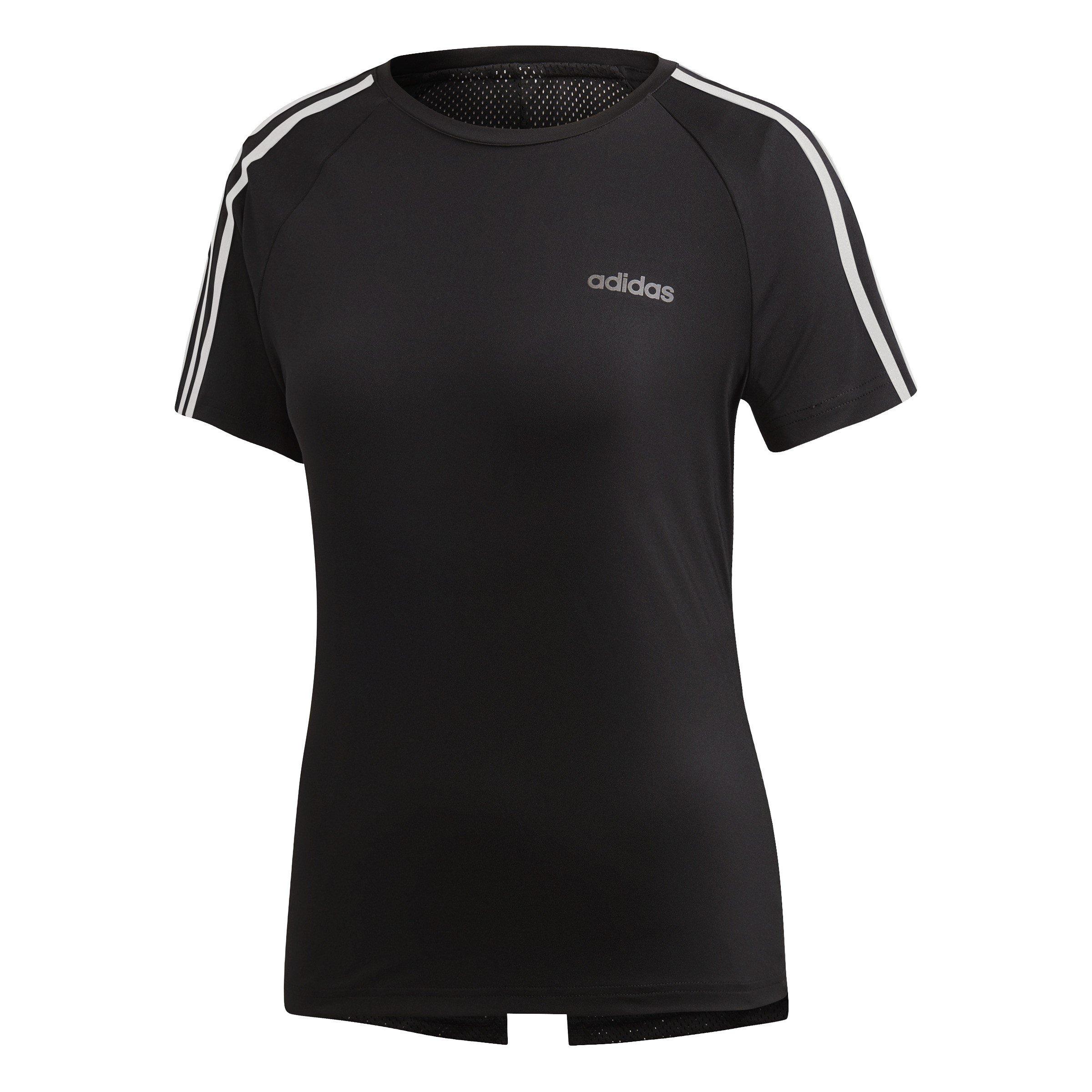 adidas Design 2 Move 3 Stripes T Shirt Gym Top Womens
