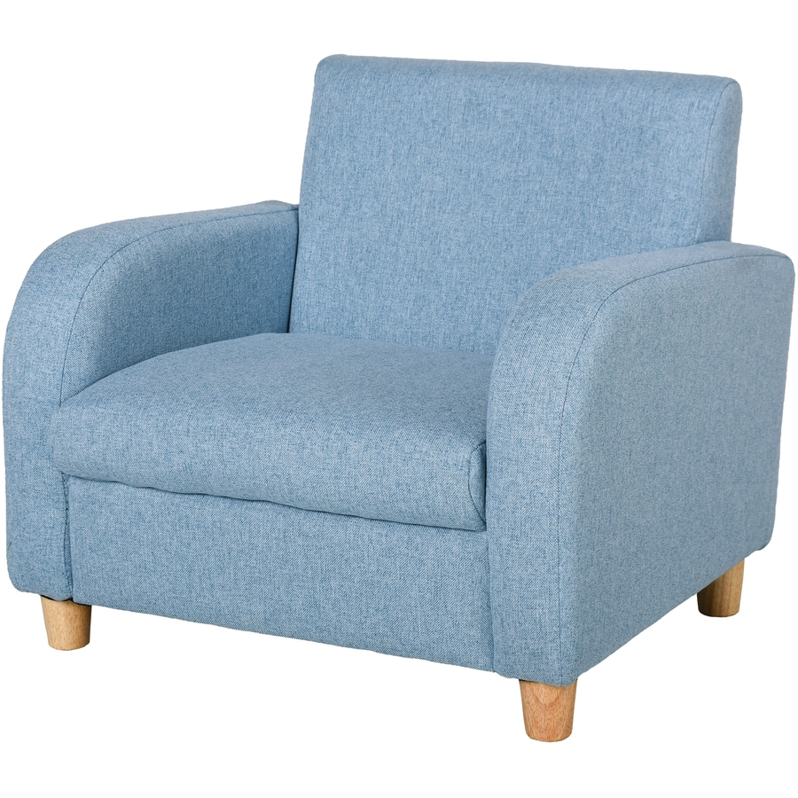 HOMCOM Kindersessel mit Holzfüßen blau
