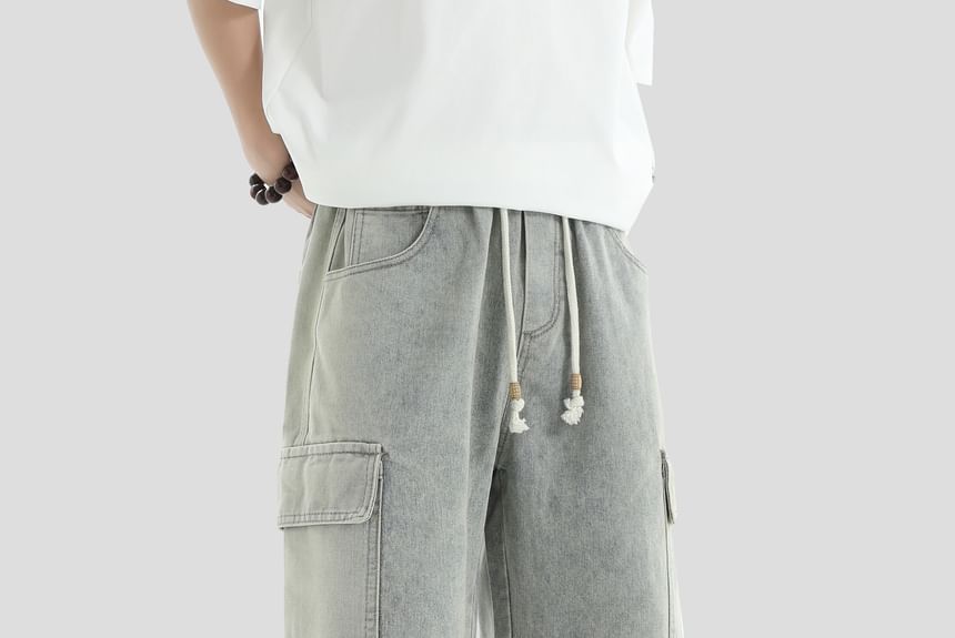 Banash - Gewassen denim shorts met elastische taille