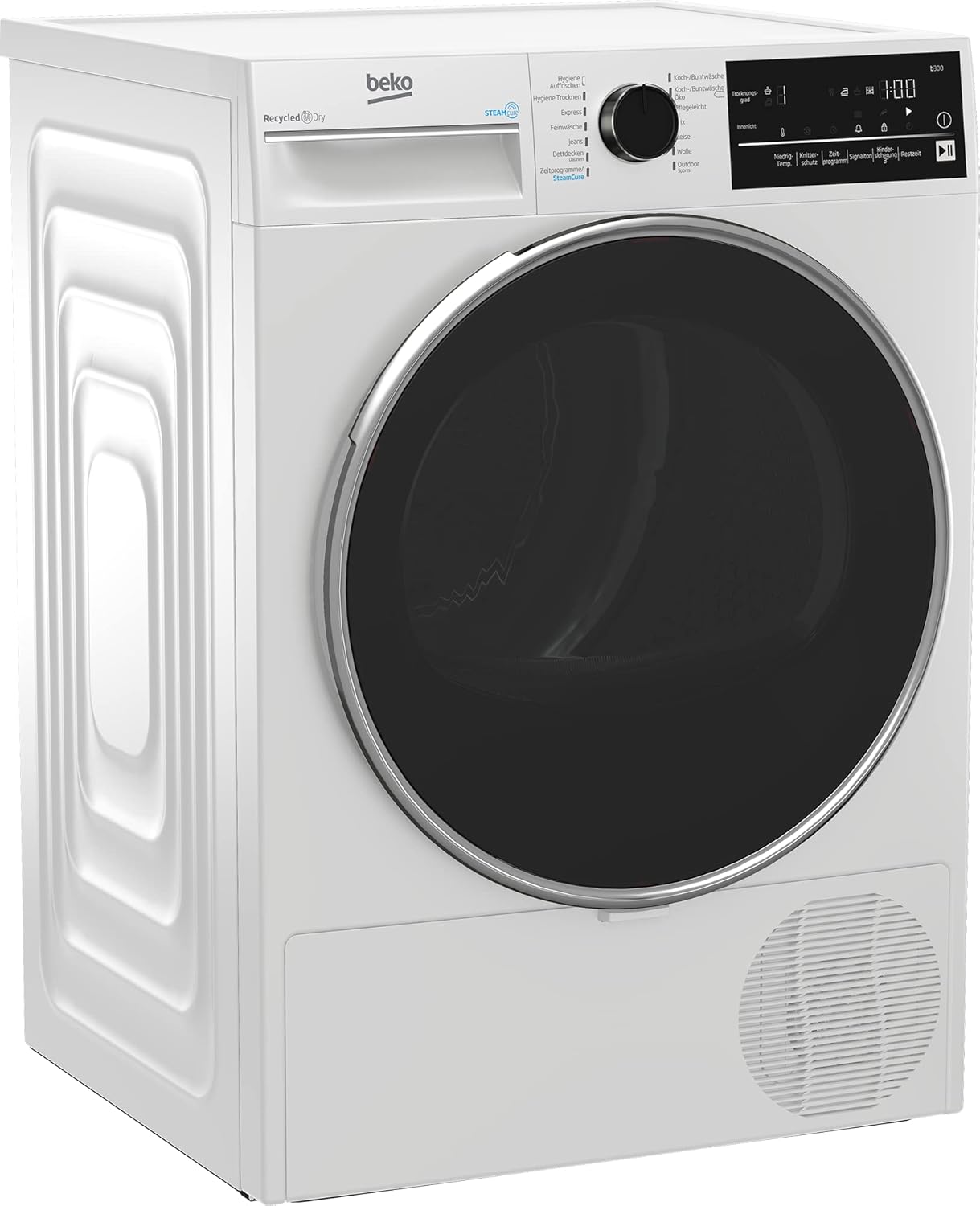 Beko B3T42240S b300 Wärmepumpentrockner, 8 kg, allergikergeeignet, Hygiene Trocknen & Hygiene Auffrischen, SteamCure - Dampffunktion, 14 Programme, Weiß
