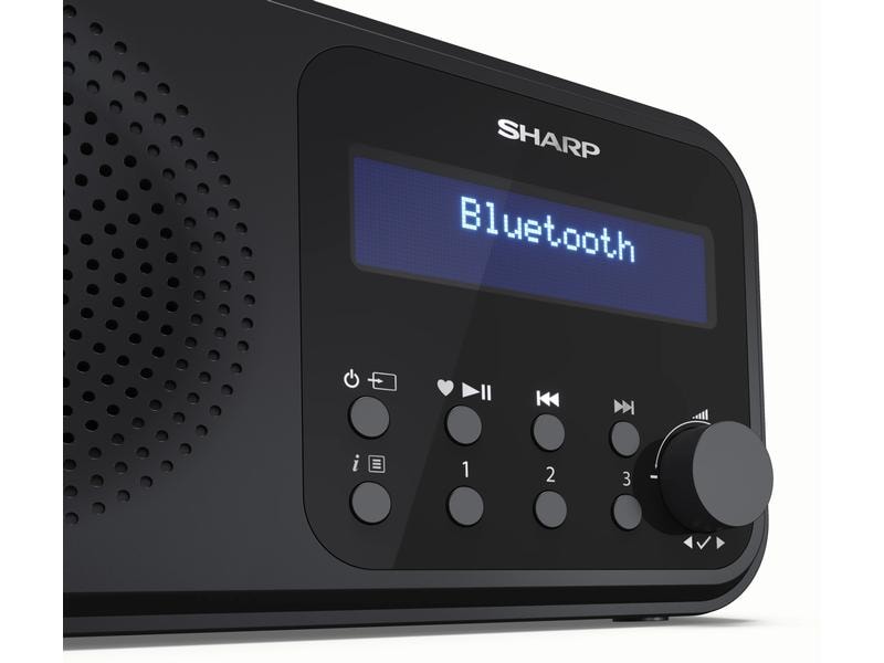 Sharp DAB  Radio DR-P420 – Schwarz Tragbares Digitalradio mit Bluetooth