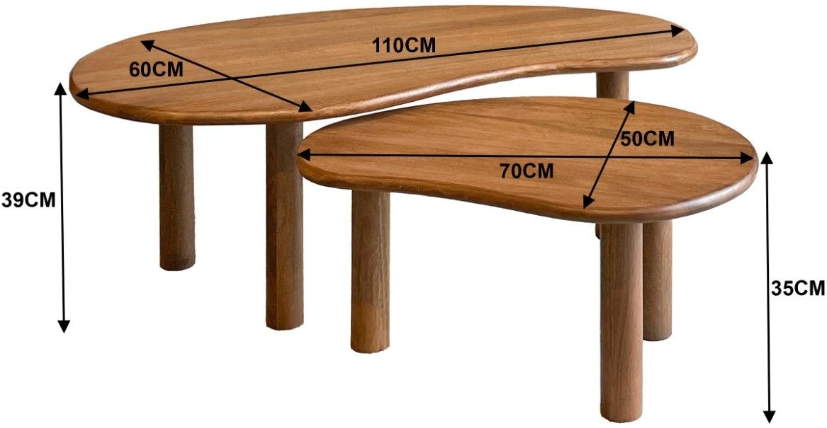 Salontafelset Nubi B110 x D60 x H41 cm