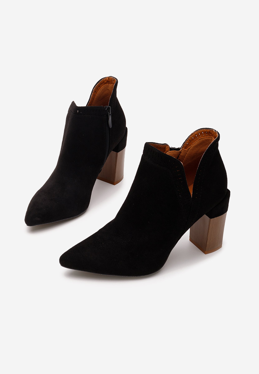 Bottines à gros talon noires Estella