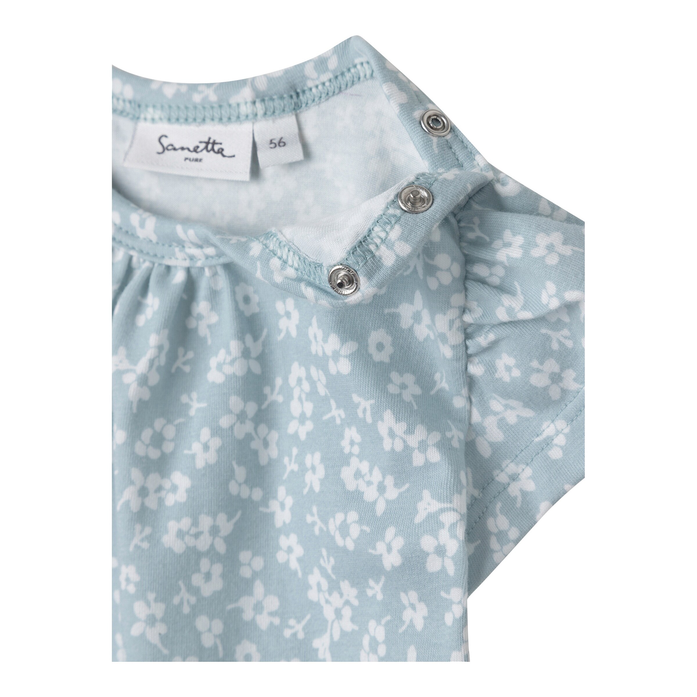 Sanetta Pure - Pure Body kurzarm Blumen hellblau