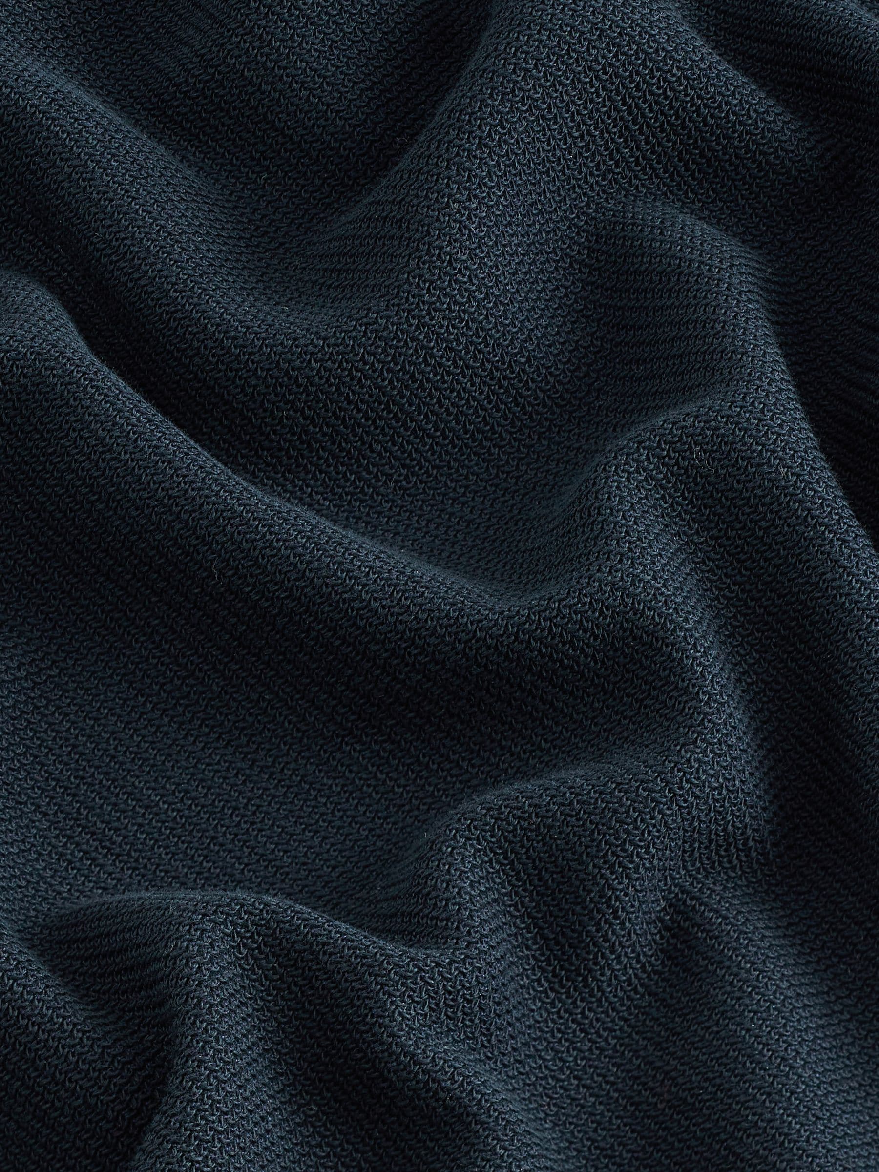 Donkerblauw - Smart poloshirt met textuur en rits