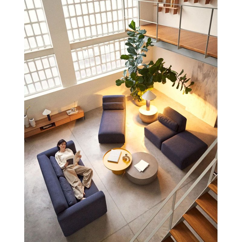 Canapé modulable Neom 2 places bleu L.188 cm