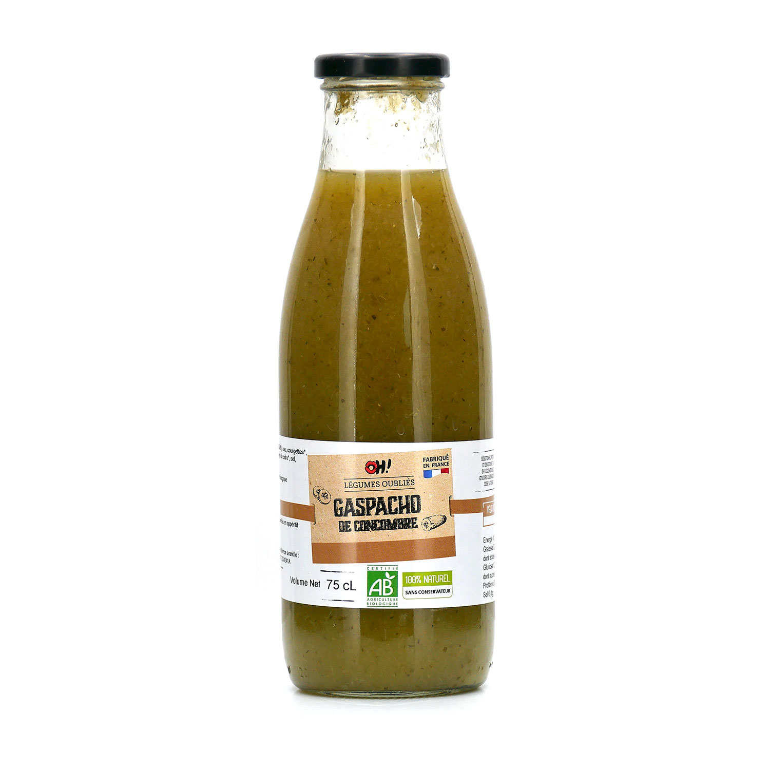 Gaspacho de concombres à la menthe verte bio