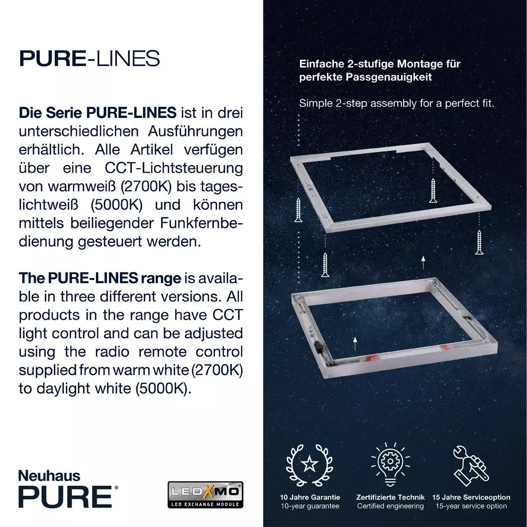 LED-Deckenleuchte PURE-LINES