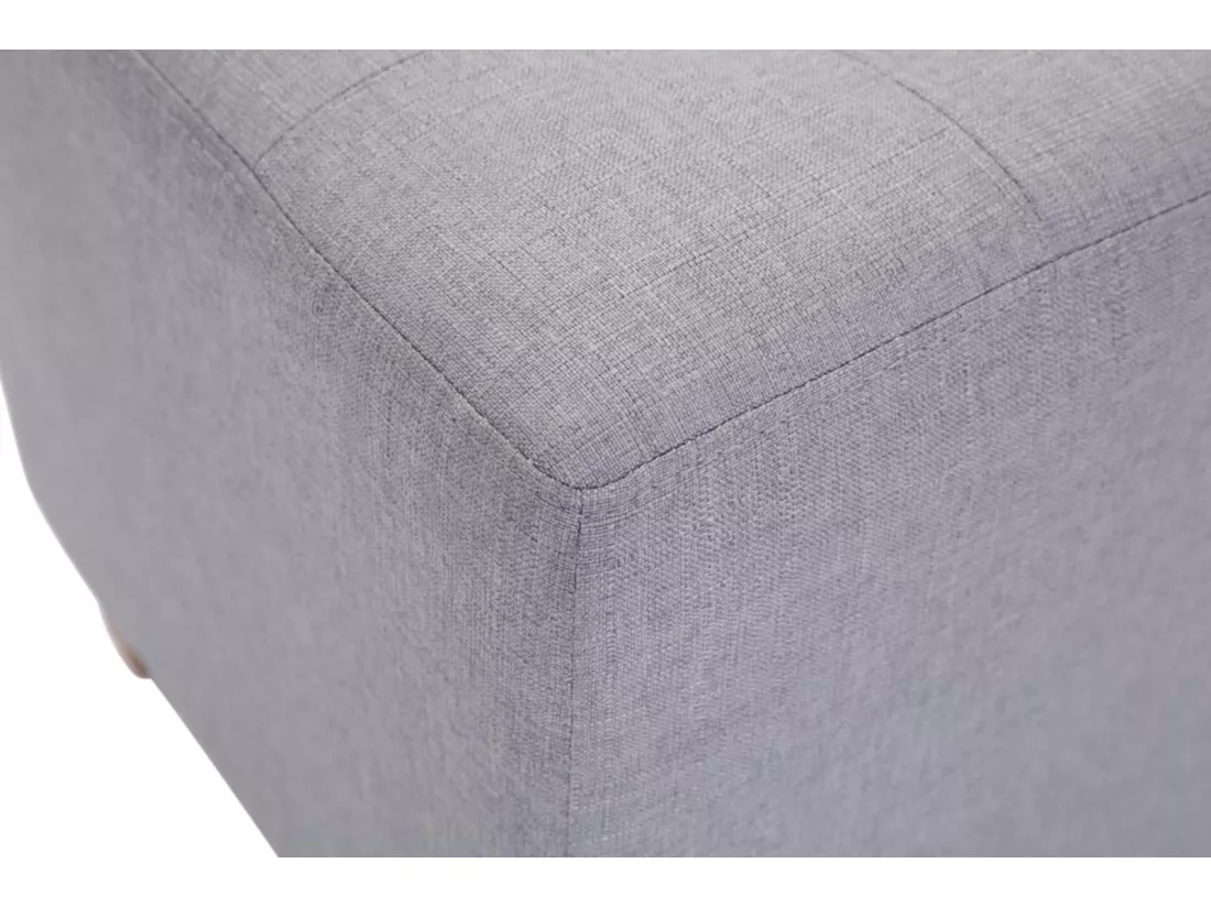 Lot de 2 Tabouret - Tissu & Bois - Gris clair - Pharao