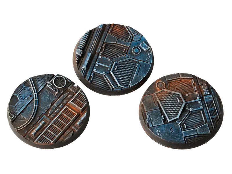 GamersGrass Spaceship Corridor round 50 mm (x3) Hochwertige Bases für den Miniaturenbau
